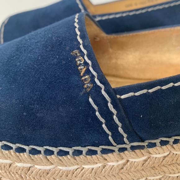 Prada Peeptoe Platform Espadrille Sandals - Picture 2 of 6